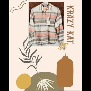 1980's KRAZY KAT plaid SHIRT button-down 80's